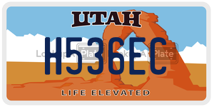 H536EC  license plate in UT