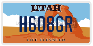 H608GR  license plate in UT