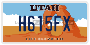 H615FX  license plate in UT