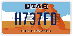 H737FD  license plate in UT