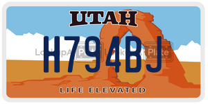 H794BJ license plate in Utah