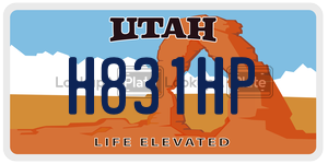 H831HP  license plate in UT