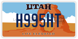 H995HT license plate in Utah