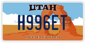 H996ET  license plate in UT