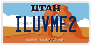 ILUVME2 license plate in Utah
