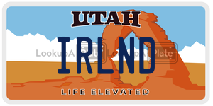 IRLND  license plate in UT