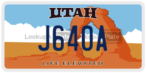 J640A license plate in Utah