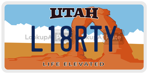 L18RTY  license plate in UT
