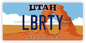 LBRTY  license plate in UT