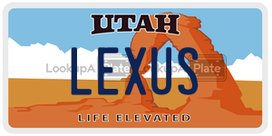 LEXUS  license plate in UT