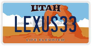 LEXUS33  license plate in UT
