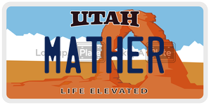 MATHER  license plate in UT