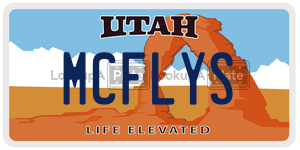 MCFLYS  license plate in UT