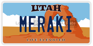 MERAKI license plate in Utah