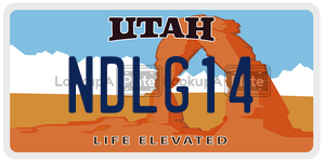 NDLG14  license plate in UT