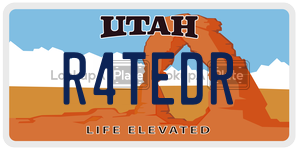 R4TEDR  license plate in UT