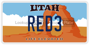 RED3  license plate in UT