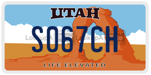 S067CH  license plate in UT