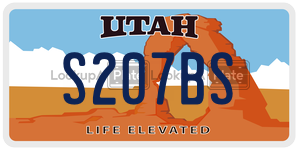 S207BS  license plate in UT