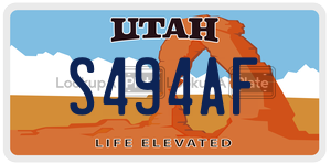 S494AF  license plate in UT