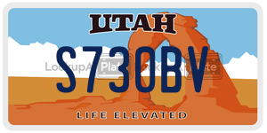 S730BV  license plate in UT