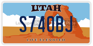 S740BJ  license plate in UT