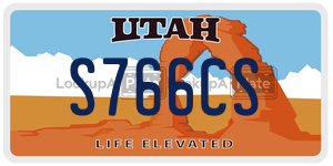 S766CS  license plate in UT