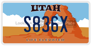 S836X license plate in Utah