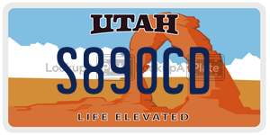 S890CD  license plate in UT