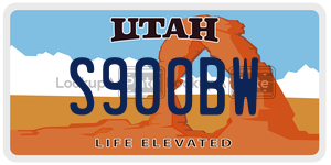 S900BW  license plate in UT
