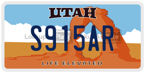 S915AR  license plate in UT
