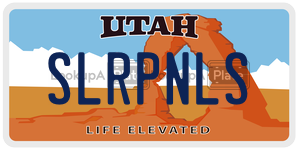 SLRPNLS  license plate in UT
