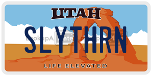 SLYTHRN  license plate in UT