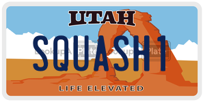 SQUASH1  license plate in UT