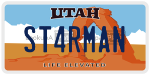 ST4RMAN license plate in Utah