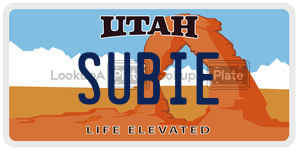 SUBIE  license plate in UT
