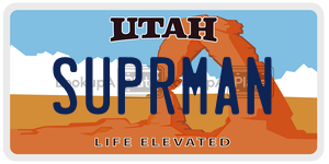SUPRMAN  license plate in UT