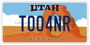 T004NR  license plate in UT