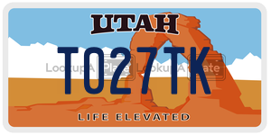 T027TK  license plate in UT