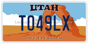 T049LX  license plate in UT