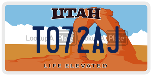 T072AJ license plate in Utah