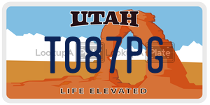 T087PG  license plate in UT