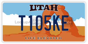 T105KE  license plate in UT