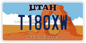 T180XW  license plate in UT