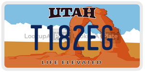 T182EG  license plate in UT