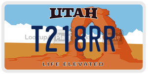 T218RR  license plate in UT