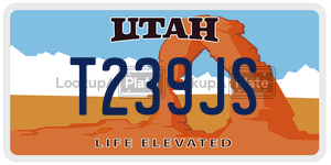 T239JS license plate in Utah