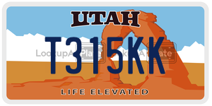 T315KK  license plate in UT