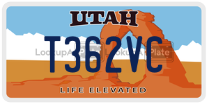 T362VC  license plate in UT