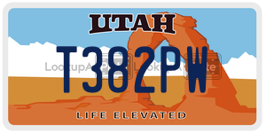 T382PW  license plate in UT